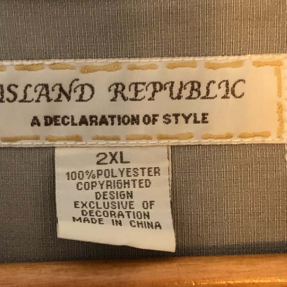 Island Republic Men's Button-down Short Sleeve Shirt, Green Size 2XL - Picture 5 of 8